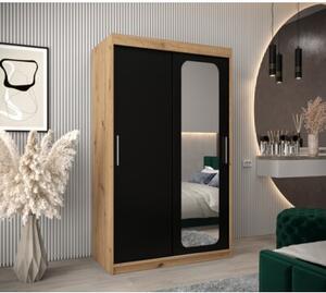 Szafa przesuwna garderoba Promo T2 120 wys. 200 cm artisan + czarny