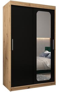 Szafa przesuwna garderoba Promo T2 120 wys. 200 cm artisan + czarny