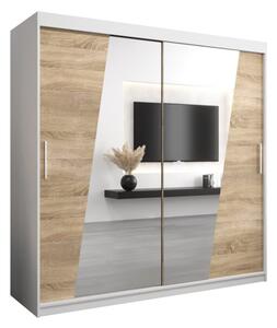 Szafa przesuwna garderoba Rhomb 200 wys. 200 cm biaÅy + sonoma