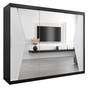 Szafa przesuwna garderoba Maroko 250 wys. 200 cm czarny + czarny