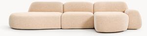 Narożna sofa modułowa Bouclé z szezlongiem Wolke (4-osobowa)