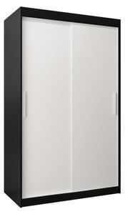 Szafa przesuwna garderoba Tokyo 120 wys. 200 cm czarny + czarny