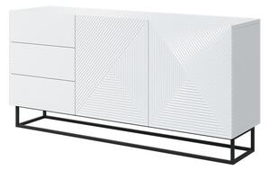 Komoda 167 cm Asha z szufladami na metalowych nogach - biały połysk