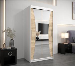 Szafa przesuwna garderoba Monaco 100 wys. 200 cm biaÅy + sonoma