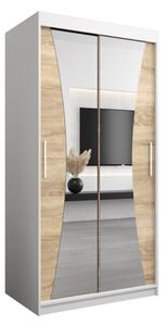 Szafa przesuwna garderoba Monaco 100 wys. 200 cm biaÅy + sonoma