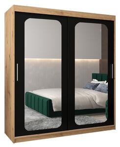Szafa przesuwna garderoba Promo T3 180 wys. 200 cm artisan + czarny