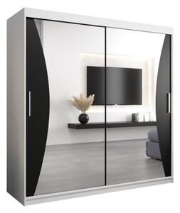 Szafa przesuwna garderoba Monaco 200 wys. 200 cm biaÅy + czarny