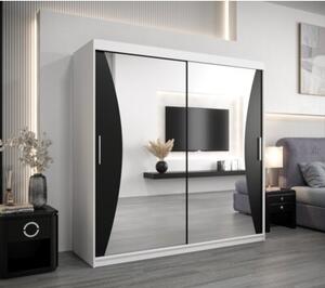 Szafa przesuwna garderoba Monaco 200 wys. 200 cm biaÅy + czarny