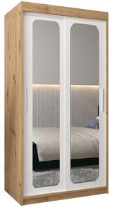 Szafa przesuwna garderoba Promo T3 100 wys. 200 cm artisan + biaÅy