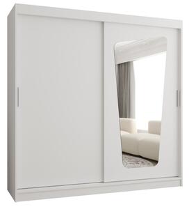 Szafa przesuwna z lustrem garderoba Moka 200 wys. 200 cm biaÅy