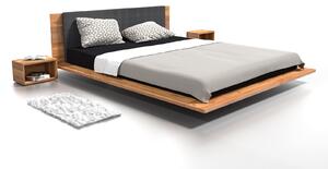 Lewitujące dębowe łóżko z zagłówkiem Kuzma