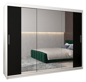 Szafa przesuwna garderoba Tokyo 2 250 wys. 200 cm biaÅy + czarny
