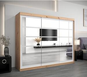 Szafa przesuwna garderoba Roma 2 250 wys. 200 cm artisan + biaÅy