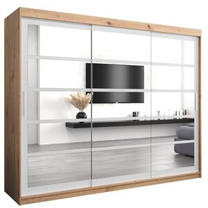 Szafa przesuwna garderoba Roma 2 250 wys. 200 cm artisan + biaÅy