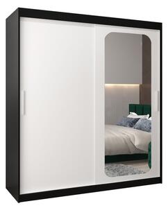 Szafa przesuwna garderoba Promo T2 180 wys. 200 cm czarny + czarny