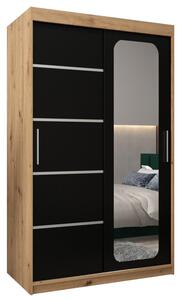 Szafa przesuwna garderoba Promo V2 120 wys. 200 cm artisan + czarny