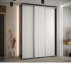Szafa przesuwna wysoka Davos 1 180, gÅ. 60 cm czarny + biaÅy + srebrny