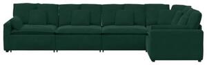 Sofa moduÅowa z poduszkami aksamitna ciemnozielona