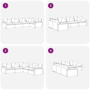 Sofa moduÅowa z poduszkami aksamitna ciemnozielona