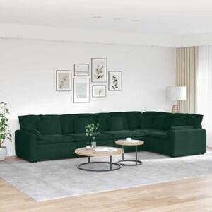 Sofa moduÅowa z poduszkami aksamitna ciemnozielona