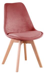 MebleMWM Krzesło w stylu skandynawskim ART132C różowy welur