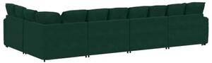 Sofa moduÅowa z poduszkami aksamitna ciemnozielona