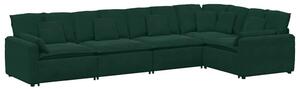 Sofa moduÅowa z poduszkami aksamitna ciemnozielona