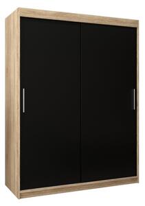 Szafa przesuwna garderoba Tokyo 150 wys. 200 cm sonoma + czarny
