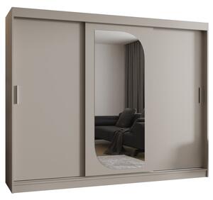 Szafa przesuwna z lustrem garderoba Lucy 250 wys. 200 cm kaszmir