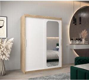 Szafa przesuwna garderoba Promo T2 150 wys. 200 cm sonoma + biaÅy