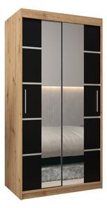 Szafa przesuwna garderoba Verona 4 100 wys. 200 cm artisan + czarny