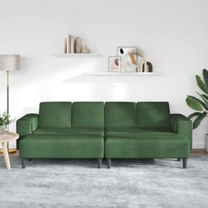 Nowoczesna sofa sztruksowa w ciemnozielonym kolorze, ksztaÅt u, dla 4 osÃ³b