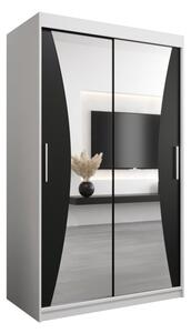 Szafa przesuwna garderoba Monaco 120 wys. 200 cm biaÅy + czarny