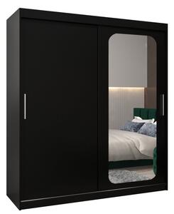 Szafa przesuwna garderoba Promo T2 180 wys. 200 cm czarny + czarny
