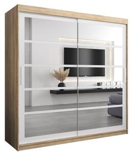 Szafa przesuwna garderoba Roma 2 200 wys. 200 cm sonoma + biaÅy