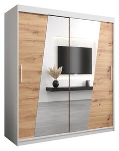 Szafa przesuwna garderoba Rhomb 180 wys. 200 cm biaÅy + artisan