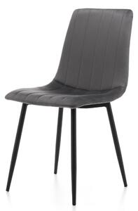 Krzesło tapicerowane do jadalni SK47 szare welurowe nowoczesne loft