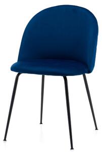 Krzesło tapicerowane do jadalni SK49 niebieski welur nowoczesne loft