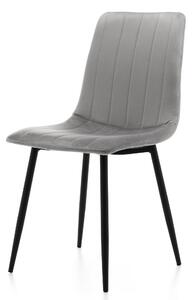 Krzesło tapicerowane do jadalni SK47 jasnoszary welur nowoczesne loft