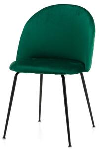 Krzesło tapicerowane do jadalni SK49 zielone welurowe nowoczesne loft