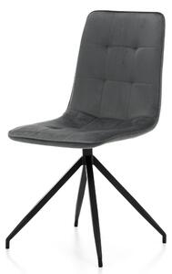 Krzesło tapicerowane do salonu SK31 ciemnoszare, czarne metalowe nogi