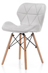 Krzesło skandynawskie SK04 jasnoszare welurowe na drewnianych nogach
