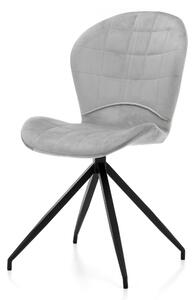 Krzesło tapicerowane do salonu jasnoszare SK32 z czarnymi nogami
