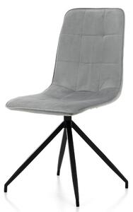 Krzesło tapicerowane do salonu jasnoszare SK31 z czarnymi nogami