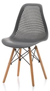 Krzesło skandynawskie SK38 szare z drewnianymi nogami do salonu lub jadalni