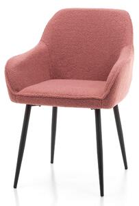 Krzesło tapicerowane do salonu SK26 różowe z tkaniny barankowej nowoczesne loft