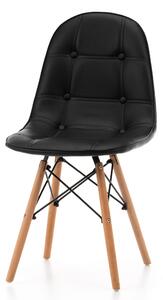 Krzesło tapicerowane skandynawskie SK76 czarne ekoskóra