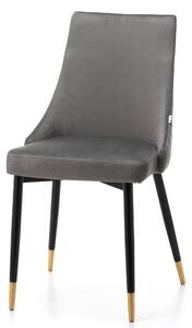 Krzesło tapicerowane do salonu Adda ciemnoszare welurowe nowoczesne loft