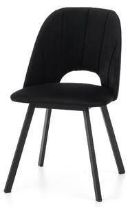 Krzesło tapicerowane do jadalni SK144 czarne welurowe nowoczesne loft