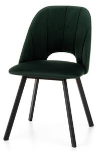 Krzesło tapicerowane do jadalni SK144 zielone welurowe nowoczesne loft